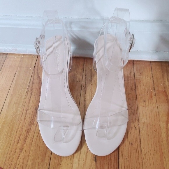 Jelly PVC Transparent Strappy Sandal Open Toed Heeled Shoes - Picture 6 of 8